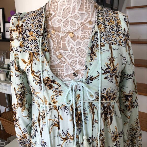 R.Vivimos Floral Tassel Bohemian Maxi Dress size small - Picture 5 of 12